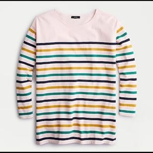 ⭐️NEW J. Crew Striped Boatneck Cotton Tunic Top M